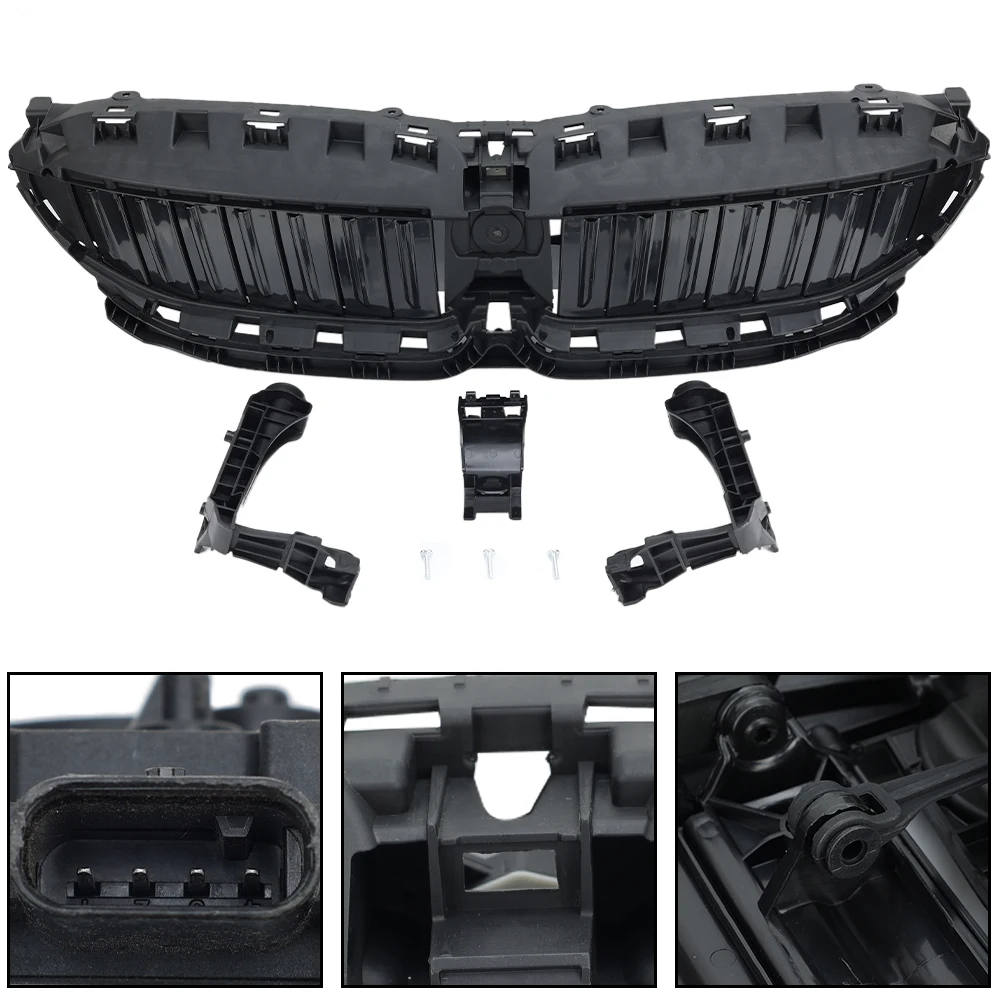 Front Upper Radiator Grille Active Air Shutter for BMW 3 SERIES G20 G21 330i M340i 2019-2022 ABS Fit Replace 51749465188 Parts