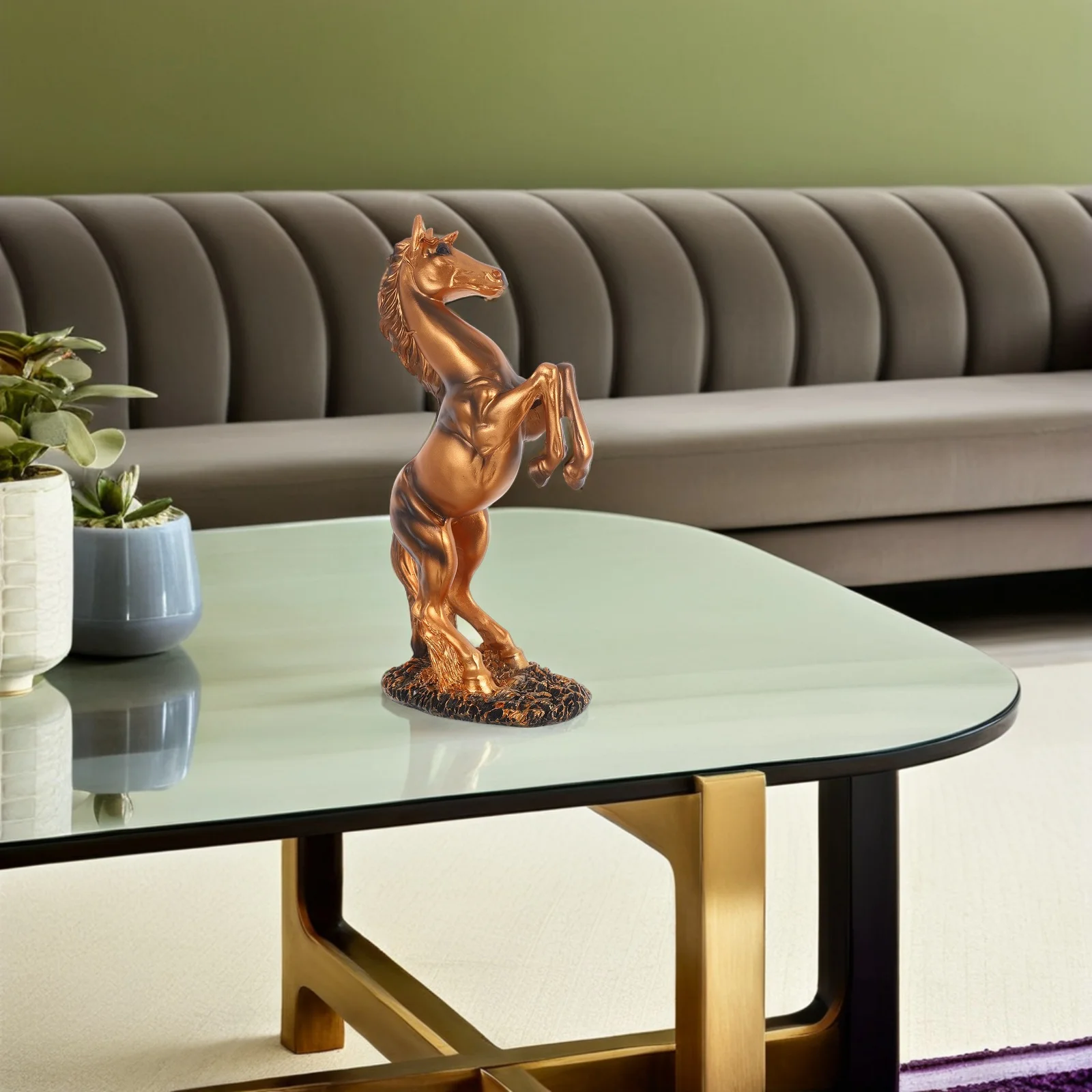 

Stable Resin Standing Horse Decoration Elegant Sculpture for Home Office Space Chinese Zodiac Symbol for Luck and Abundance