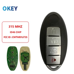 Okey Từ Xa Chìa Khóa Xe Ô Tô 4 Nút Thông Minh Thẻ Cho Nisan Thiết Giáp Tiida Qashqai Altima Maxima Sentra Teana Xtrail ID46 315mhz CWTWB1U735