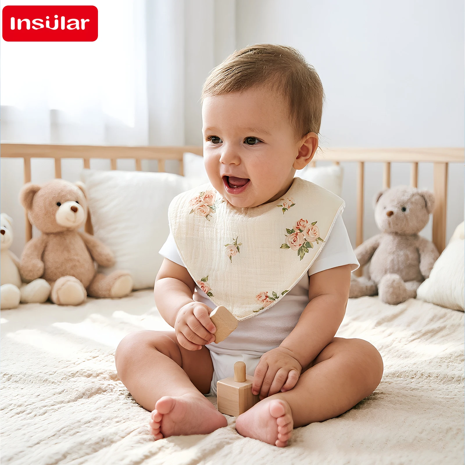 New Cute Cartoon Two-sided Usable Baby Feeding Drool Bib Infants Saliva Towel Cotton Burp Cloth For Newborn Toddler Kids Bibs