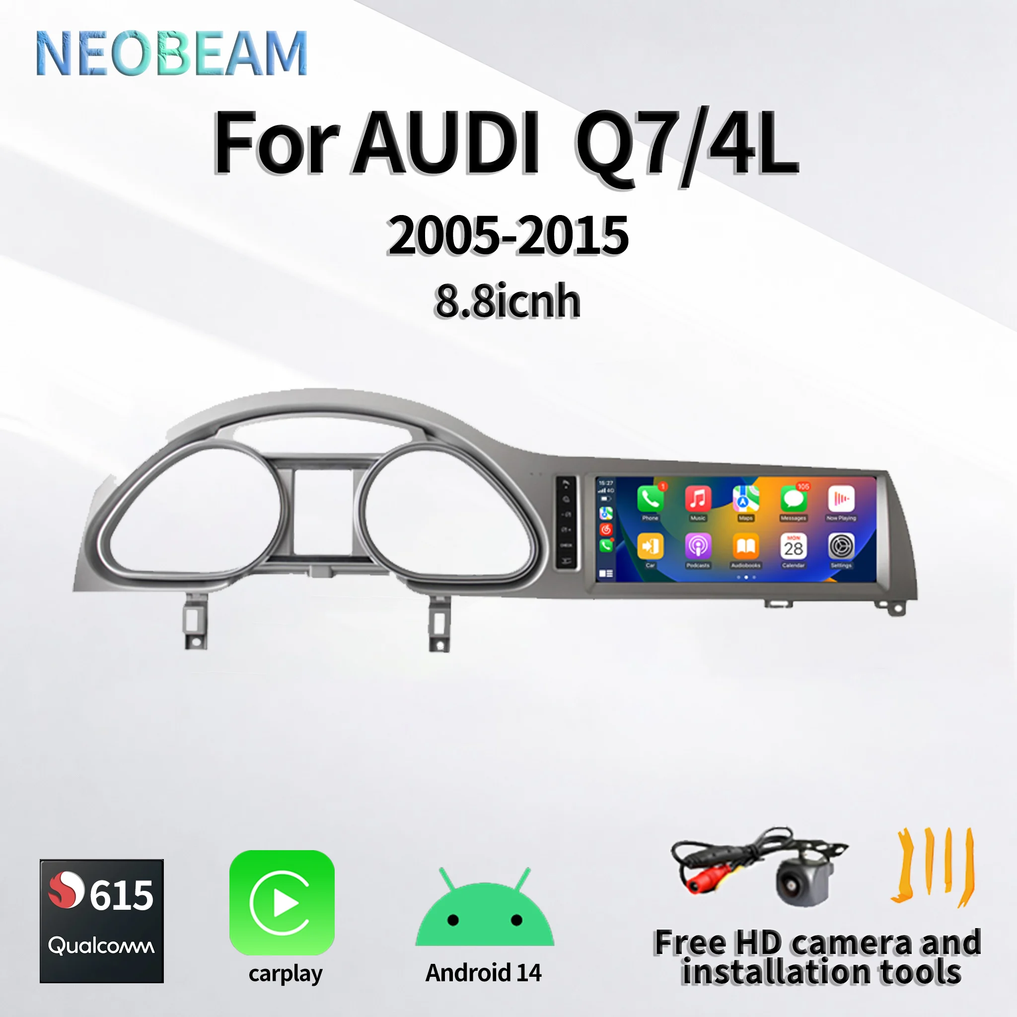 Android 14 Auto Car Radio Carplay Screen For Audi Q7 4L 2005-2015 MMI 2G 3G GPS Navi with Rear Camera Automotive Multimedia DSP