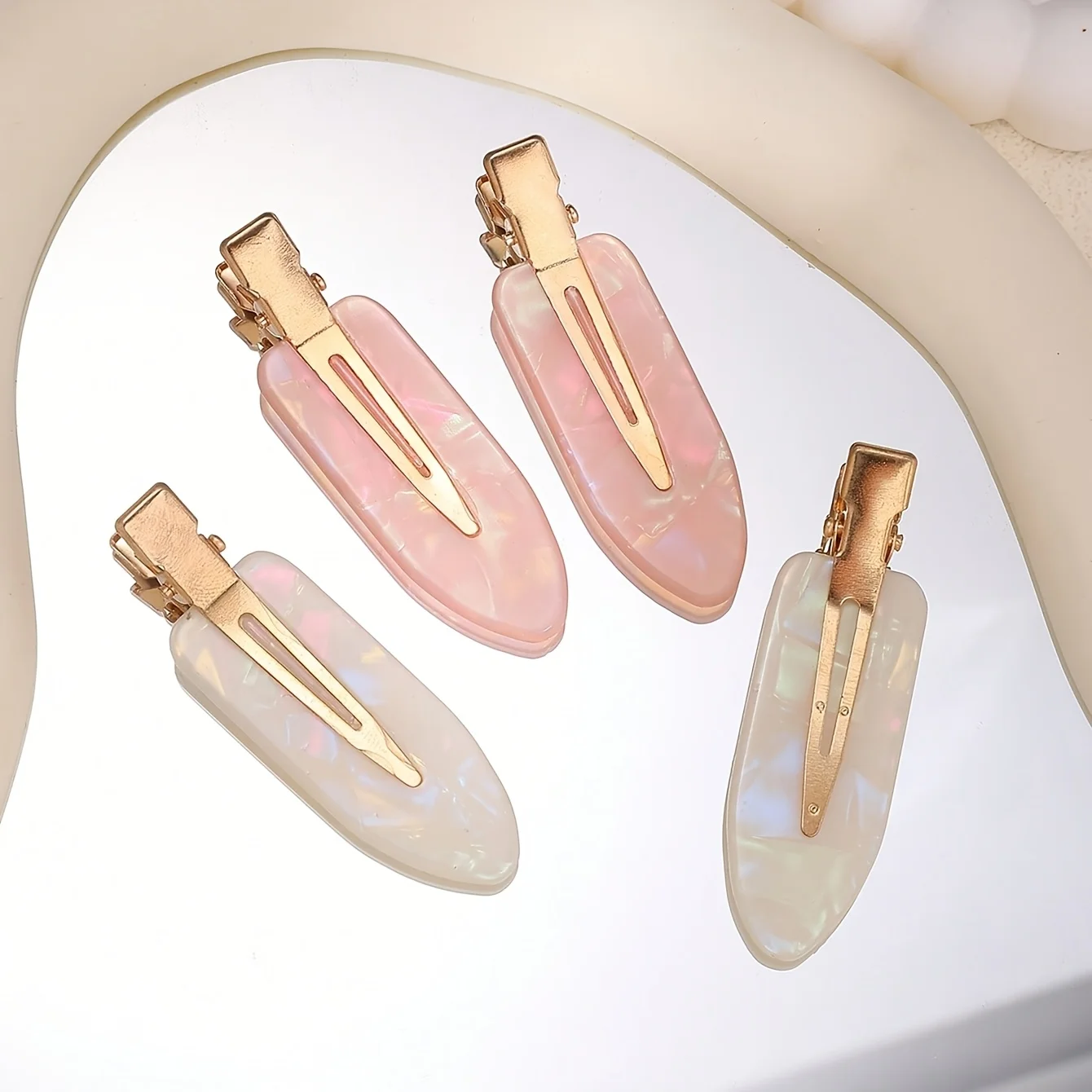 4-teiliges Set Süße Nahtlose Haarspangen für Frauen Haarstyling Make-up Seitenpony-Clip Haarnadeln Haarklammern Haaraccessoires