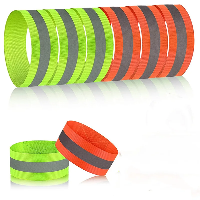 2pcs Reflective Bands For Wrist Arm Ankle Leg High Visibility Reflect Straps For Night Walking Cycling Running Safety Tape