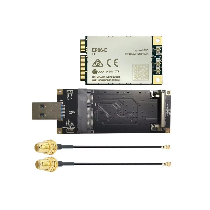 

EP06-E LTE-A Cat6 Module USB3.0 MINI PCIE USB Adapter Board 4G Antenna MHF1 to SMA Female 15cm Pigtail