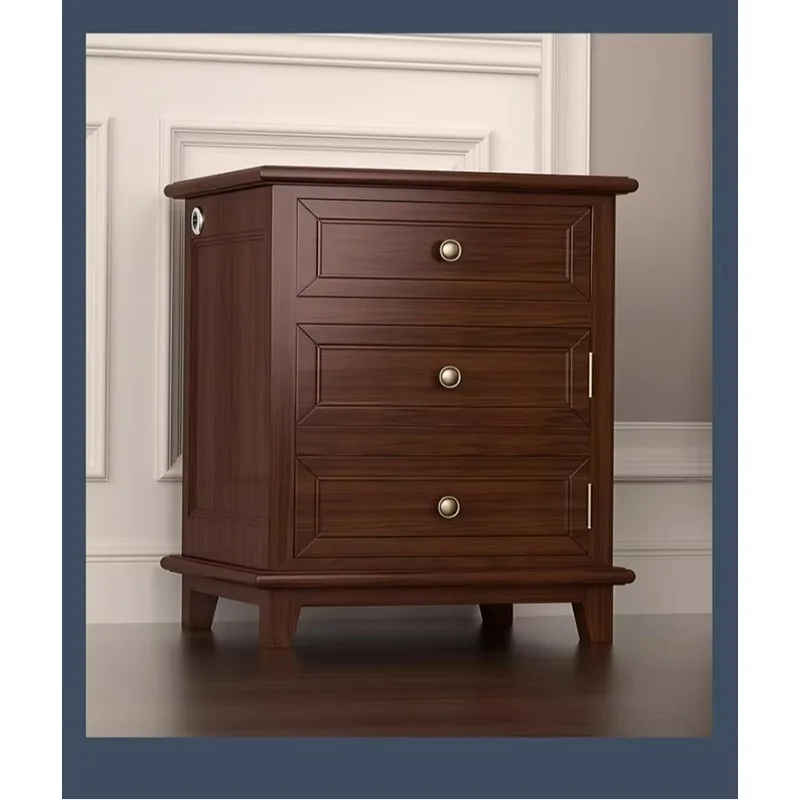 LTT Solid Wood Invisible Fingerprint Password Safe Home Living Room Bedroom Bedside Storage All-in-One Storage Cabinet