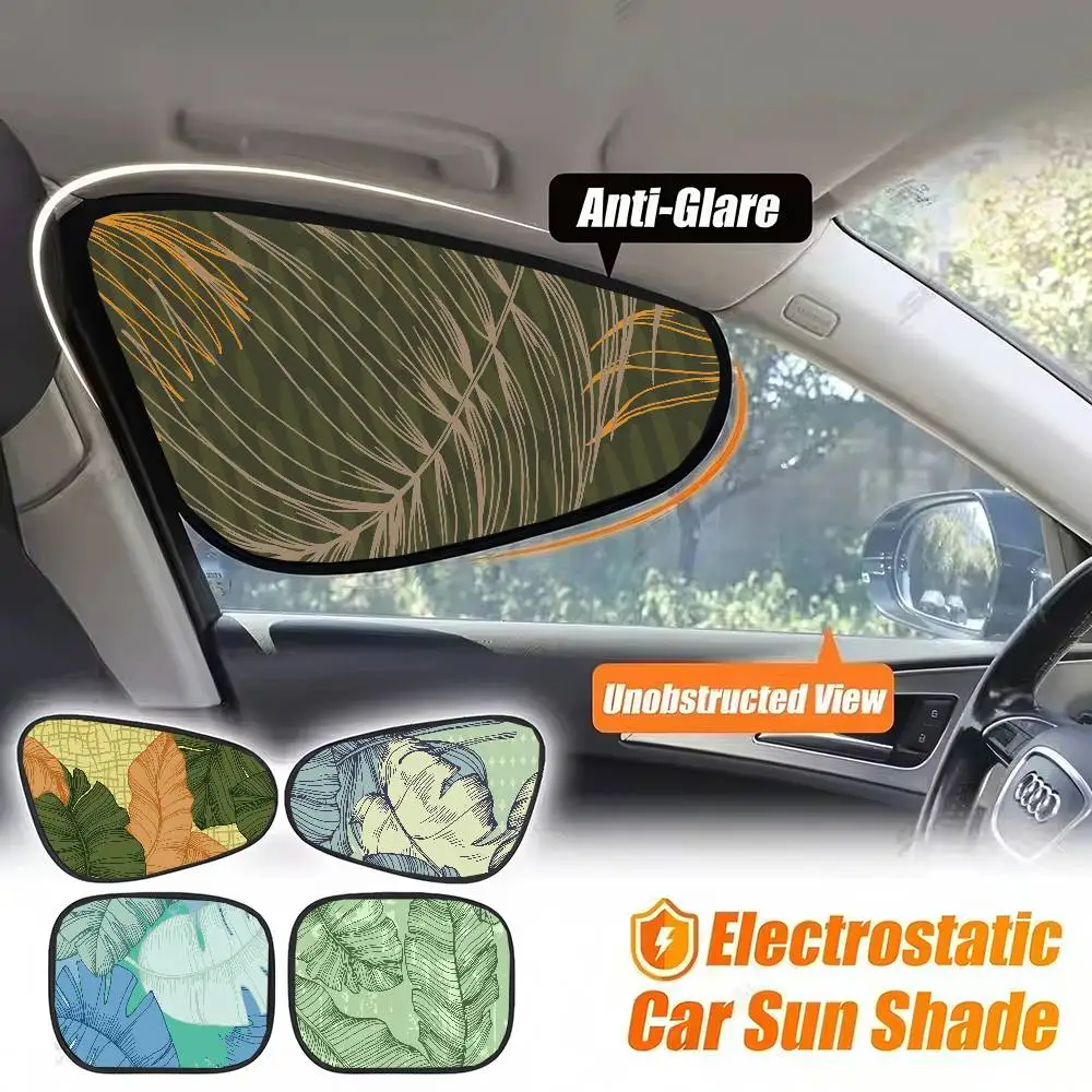 

Vintage Tropical Botanical Art Car Side Window Sunshade - Summer Sunscreen, UV Protection, Side Curtain