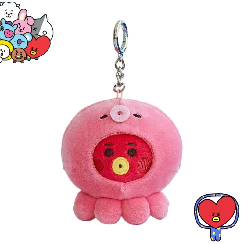 

BT21 anime cartoon cute ocean friends series plush toy keychain kawaii backpack decoration accessory support merchandise gift