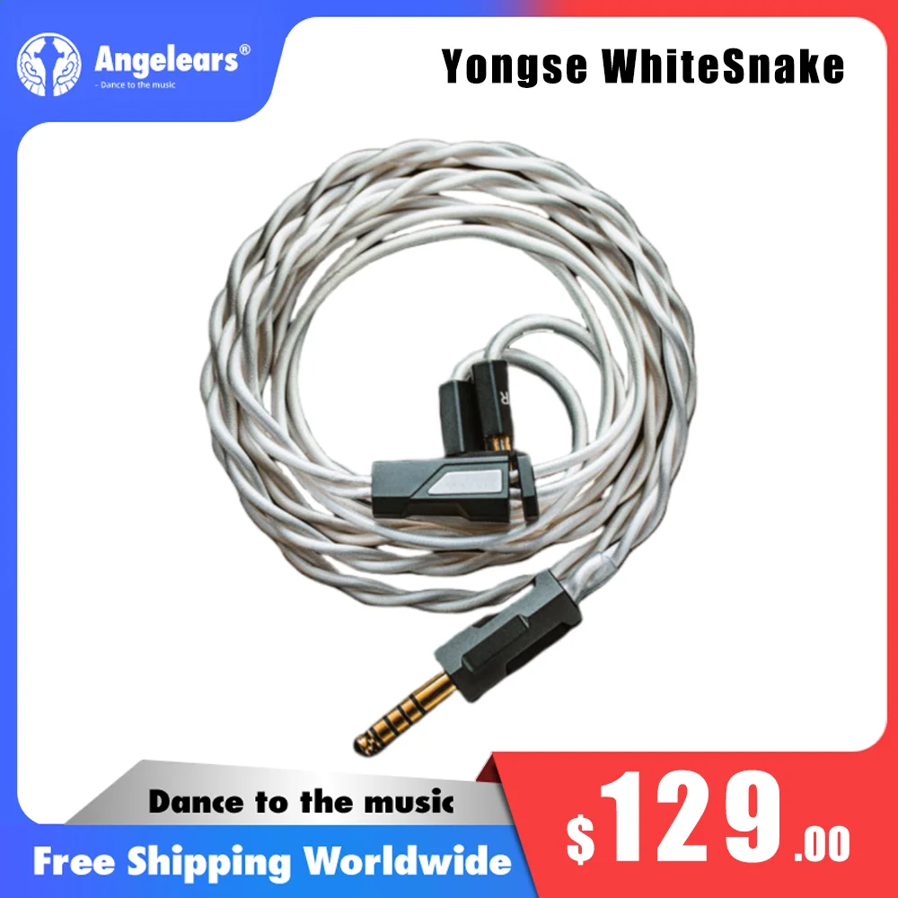 Angelears X Yongse WhiteSnake Edition Pure Silver+Silver Plated Single Crystal Copper Coaxial Structure Earphone Cable