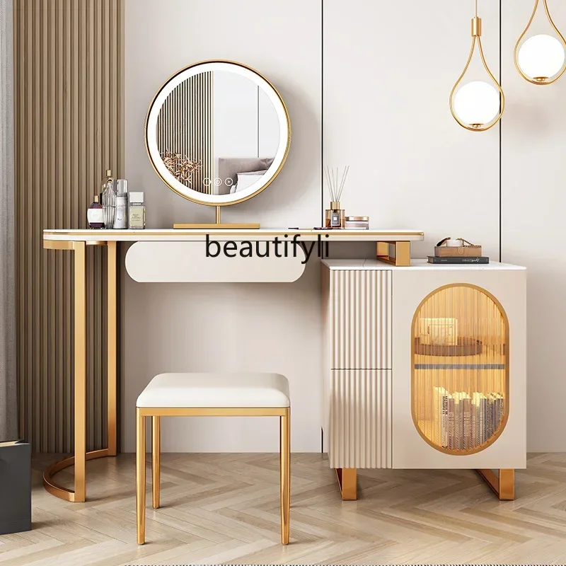 cn8350 LHY zq Italian Stone Plate Retractable Dressing Table Modern Minimalist Storage Cabinet Integrated Bedroom Dresser Combin
