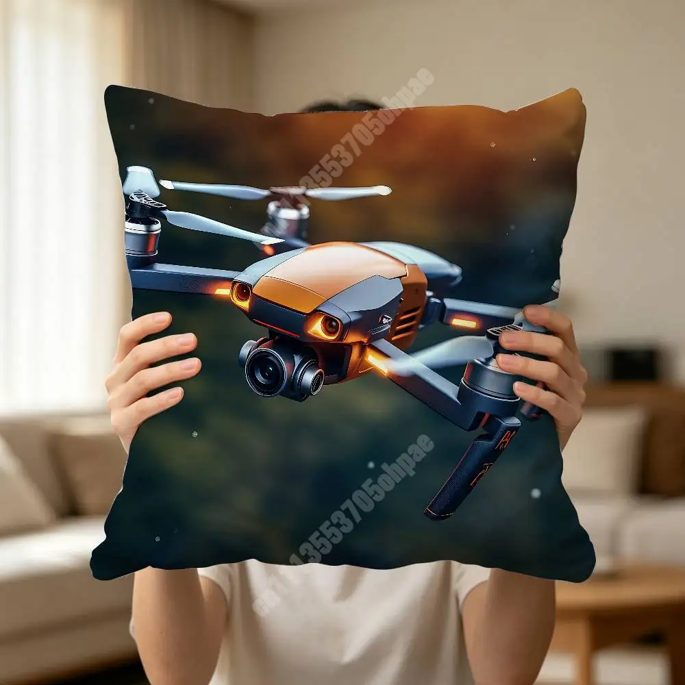 D-Dji Drone Pilot Geek Sofa Couch Pillow Cover Cushion Case Cozy Bedroom Accent Studio Furnishing