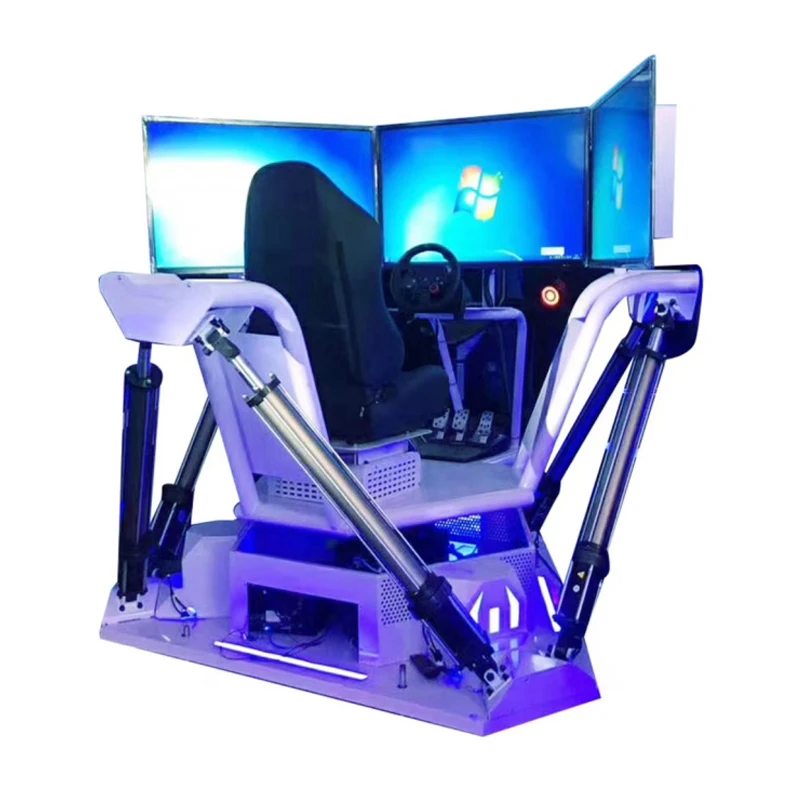 Real Driving Simulator 9d Vr Racing Simulator Machine Six Axis Three Screen Coin Operated Racing Car Game