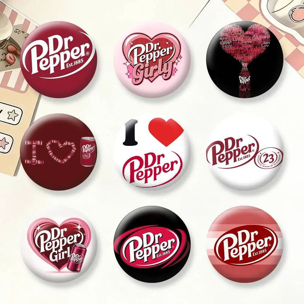 

D-Dr Peppers Logo Brooches Cartoon Badge Pins Backpack Hat Accessories Friend Gift