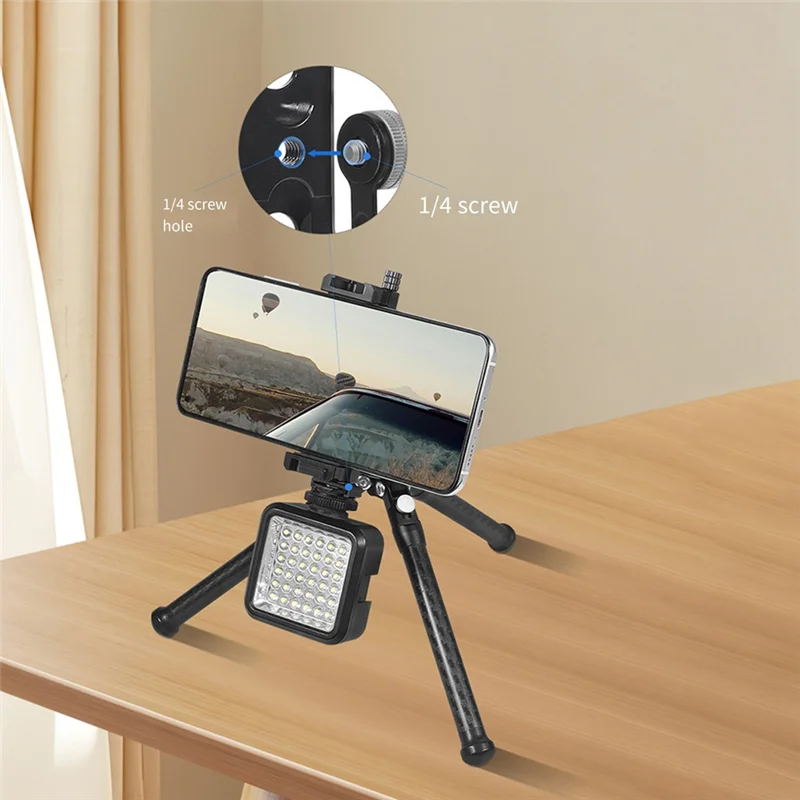 AT12 Cold Shoe Vlog Extension Bar Mount Adapter 1/4In Screw For Action Camera Bracket LED Light Mic Tripod Stand