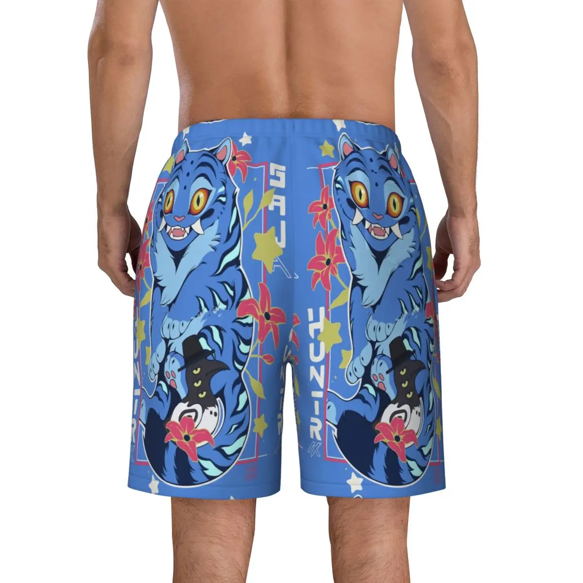 ملابس السباحة KPop شيطان الصيادين النمر مجلس السراويل الصيف شورتات للبحر عادية الرجال المطبوعة الرياضة سريعة الجافة الشاطئ جذوع