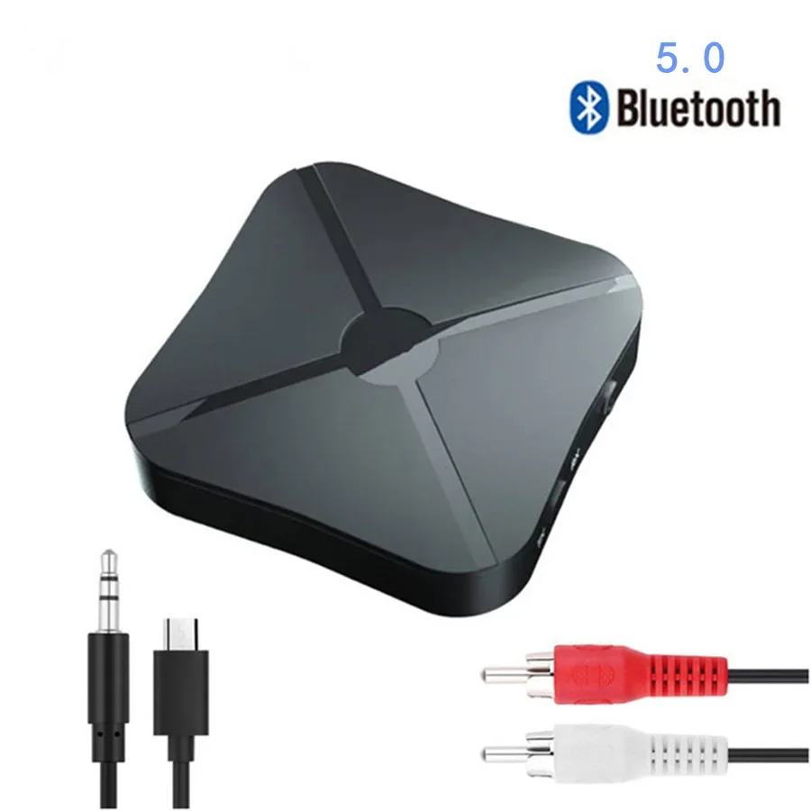 Bluetooth 5,0 приемник передатчик 2 в 1 аудио музыка стерео беспроводной адаптер с RCA 3,5 мм AUX разъем для автомобиля дома ТВ MP3 ПК