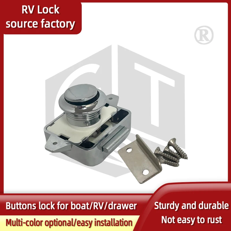 

Keyless Push Button Lock Pop Up Design Easy Installation Multi Color Universal For RV Caravan Door Cabinet