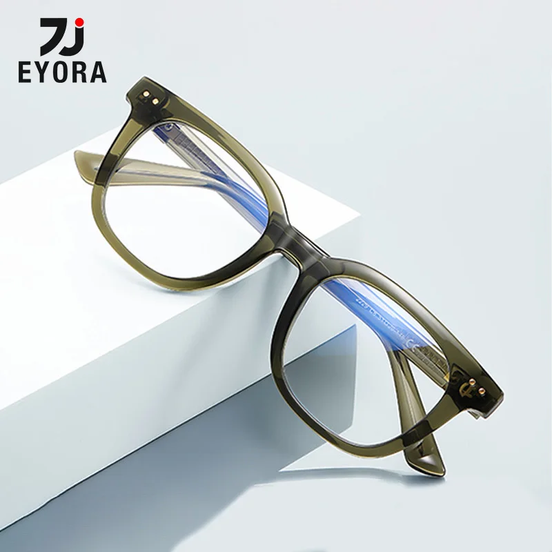 

EYORA Durable Men Geometric TR90 Reading Glasses Anti Blue Light Myopia and Hyperopia Photochromic Prescription Eyewear Lens