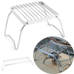 BBQ Grill Multifunctional Folding Campfire Grill Portable Stainless Steel Camping Grill Grate Gas Stove Stand Outdoor BBQ Rack