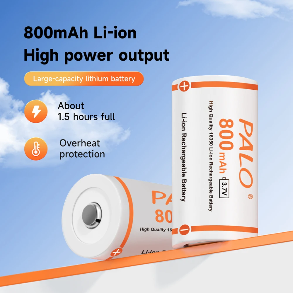 3.7V 16340 16350 Rechargeable Battery Li-ion CR123A Batteries+LCD Charger For 1.2V AA/AAA Ni-MH/3.7V 14500 18650 18500 Battery