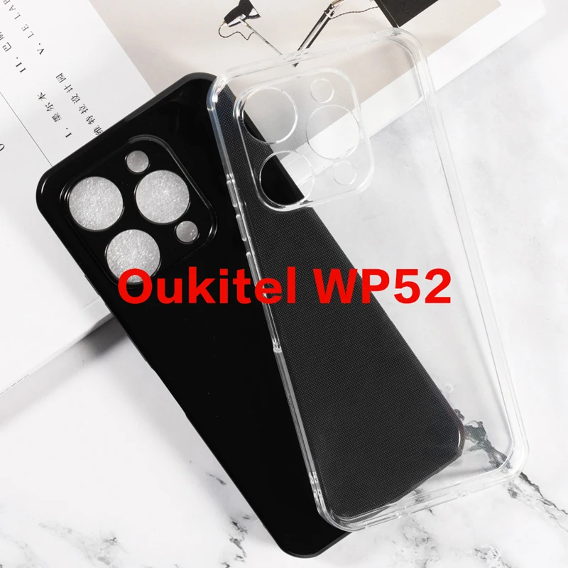 Anti-knock Transparent Phone Case For Oukitel WP52 Case Silicone Soft TPU Black Cover For Funda Oukitel WP52 WP 52 Bumper Shell