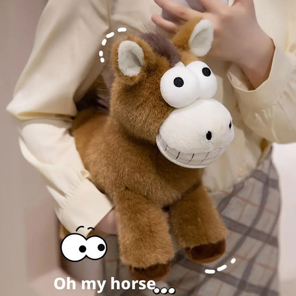 

Fuuny Big-eyed Horse Stuffed Animal Kawaii Dolls Educational Accompanying Toys Room Decor For Children Gift Novelty Toy
