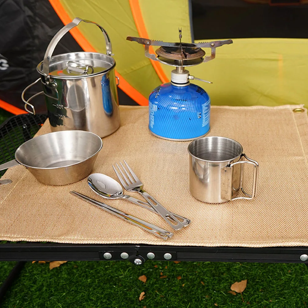 Estera aislante ignífuga, estufa ligera plegable para exteriores, para barbacoa, Camping, Picnic, fibra de vidrio resistente al calor, 1 ud.