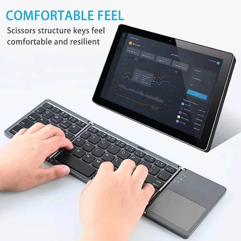 Pocket‑Size Foldable Flexible Bluetooth Keyboard Mouse Combo Mini Wireless Portable Keypad for TV Tablet Laptop