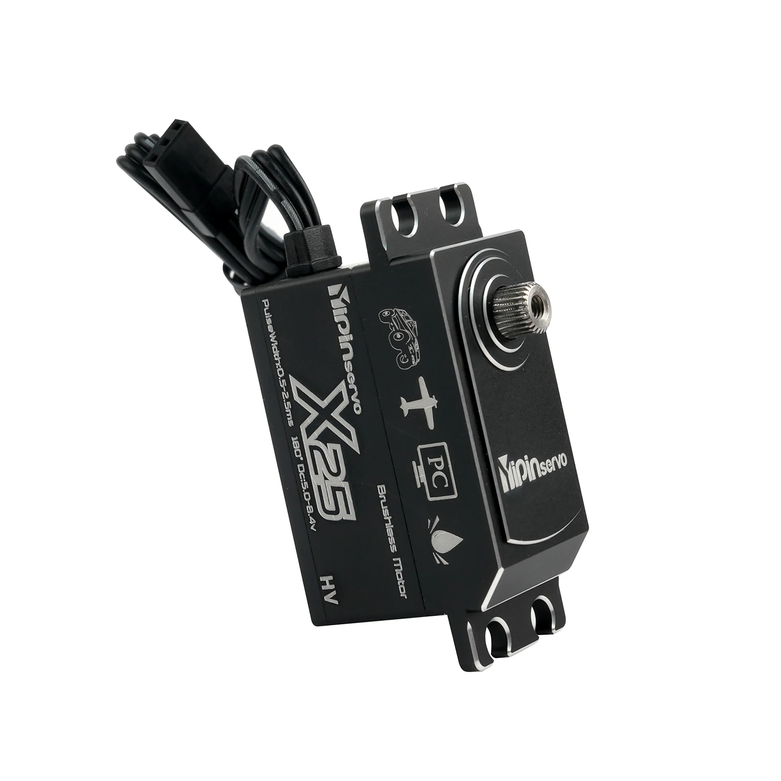 25kg.cm corpo curto metal digital servo x25 motor sem escova servos funções de energia peças para robô/carros modelo brinquedos