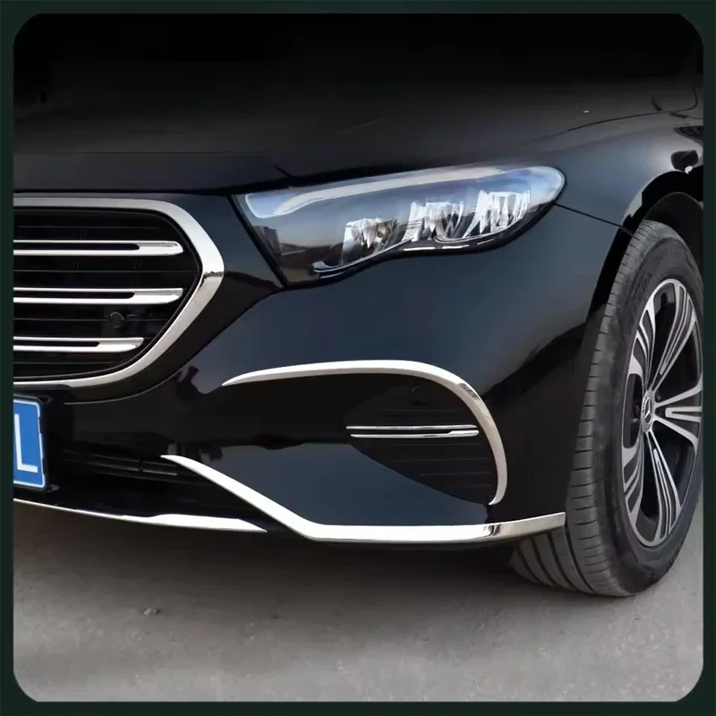 For Mercedes Benz E Class W214 2024 2025 2026 Chrome ABS Front Rear Bumper Plate Spoiler Spoilers Decorative Cover Trim