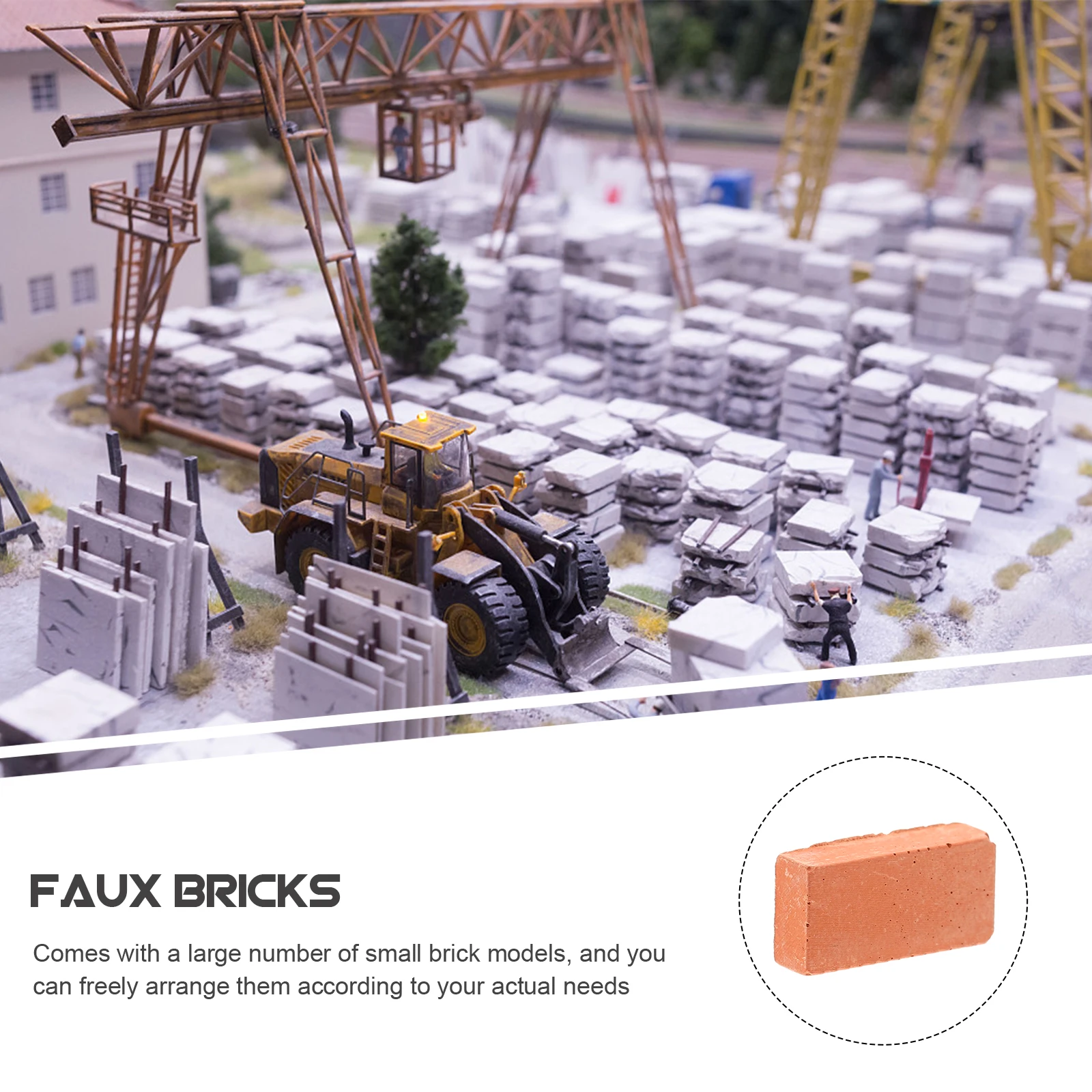 

200Pcs Miniature Bricks Rectangle Shape Durable Faux Walls DIY Micro Landscape Decor for School Projects Backyard Garden Hot