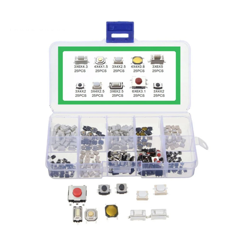 250PCS 10Types Car Remote Control Micro Switch Tactile Push Button Switch