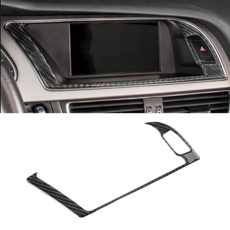 

For Audi A4 B8 2009 2010 2011 2012 2013 2014 2015 2016 Carbon Fiber Navigation Panel Screen Warning Light Outer Frame Cover Trim
