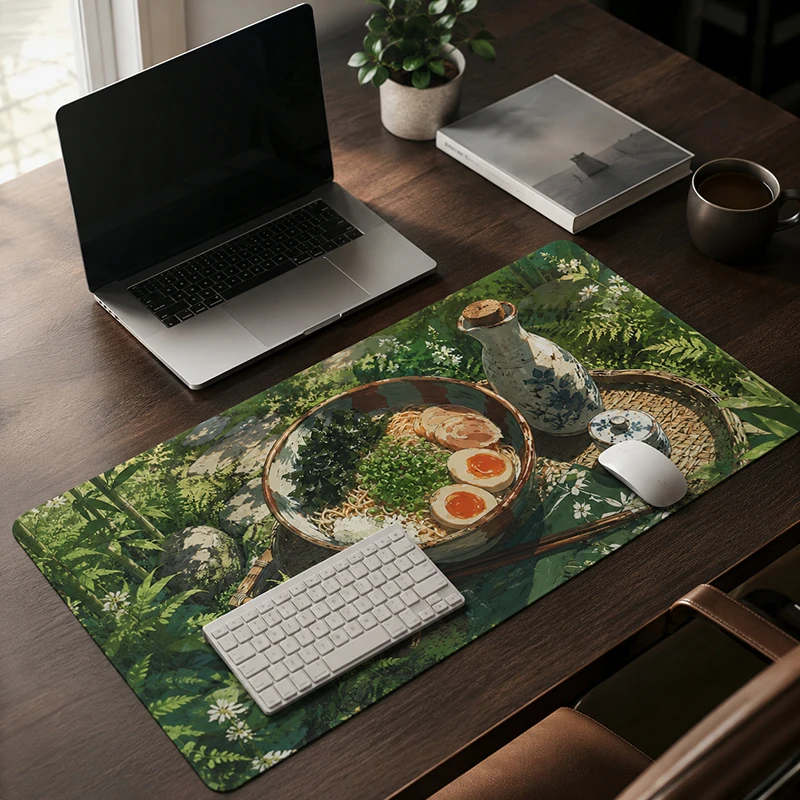 Japanese Ramen Mouse Pad Gamer printon demand New HD Large Mousepad XXL Playmat Natural Rubber Office Non-Slip Desktop Mouse Pad