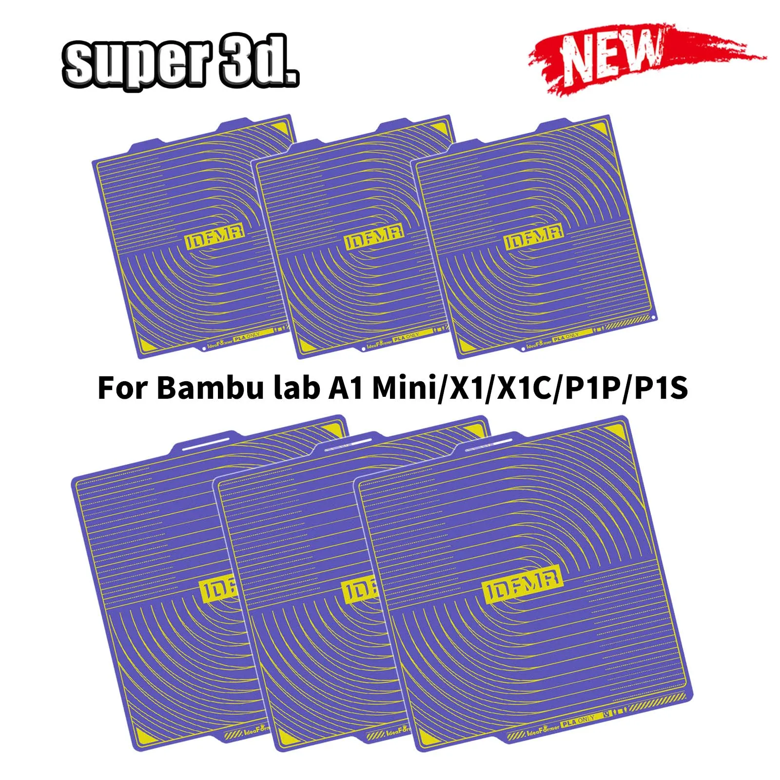 Pla placa de construção placa fria para bambu laboratório p1p p1s a1 x1c x1e a1 mini cama térmica bambulabs folha mola aço bambulab placa cama fria