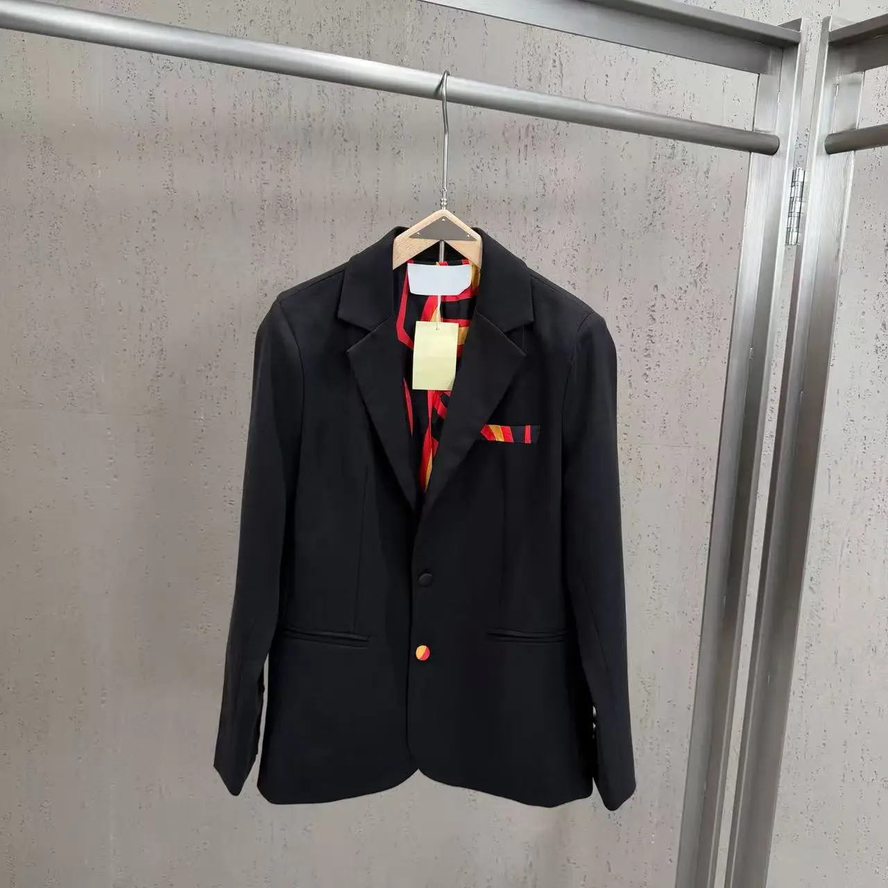 High Street Blazers Women's Autumn New Color Blocked Pattern Slimming Suit Jacket Elegant and Intellectual