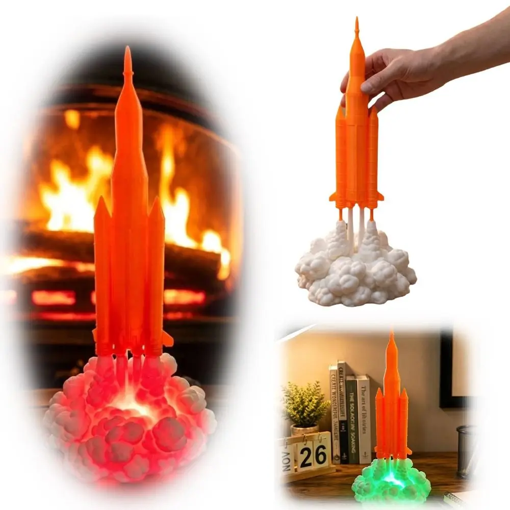 3D Design Rocket Launch Lamp Gradient USB Powered Rocket Shape LED Night Light Astronaut Shape Space Rocket Shape
