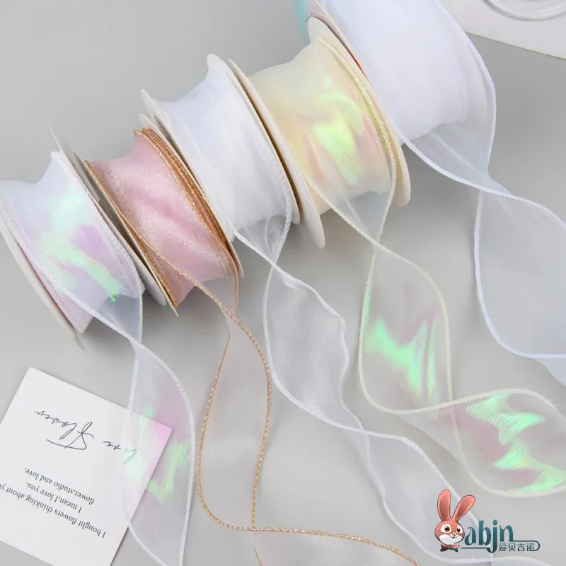 

Women's Day DIY Flower Bouquet Decoration Ribbon Wave Cloth Paaging Fre Art Ribbon Knot Fi Tail Cake Trimming...