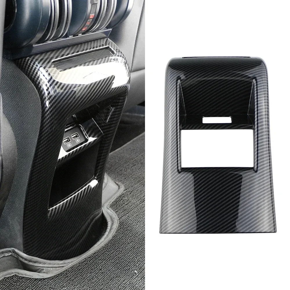 AC Vent Outlet Sticker for BYD Atto3 Atto 3 2022 2023 2024 Carbon Fiber Car Rear Air Conditioning Panel Cover Trim Accessories