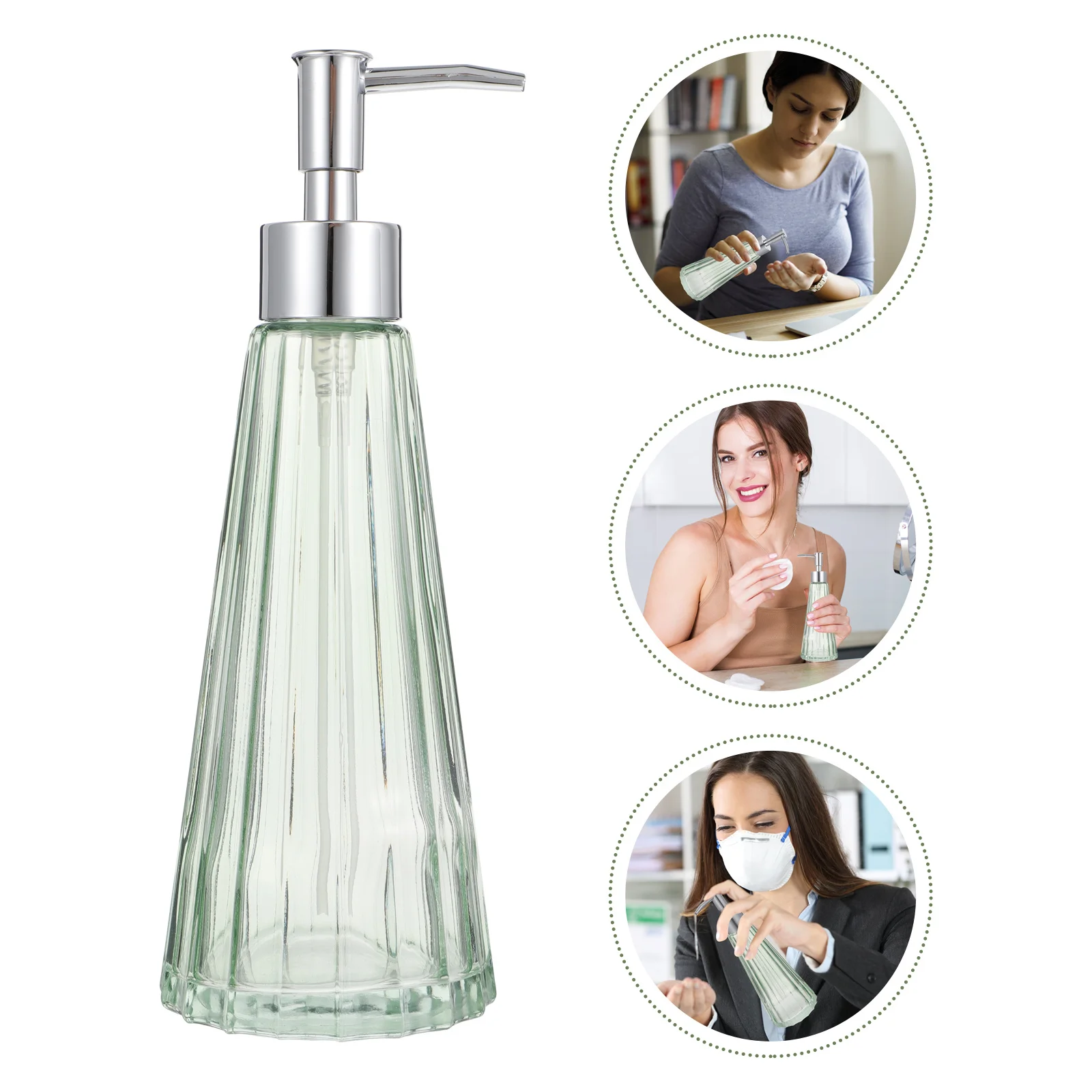1 قطعة زجاجة محلول على الطراز الأوروبي مادة ممتازة متينة مانعة للتسرب للصابون والزيوت العطرية وكريم الاستحمام والحمام المنزلي