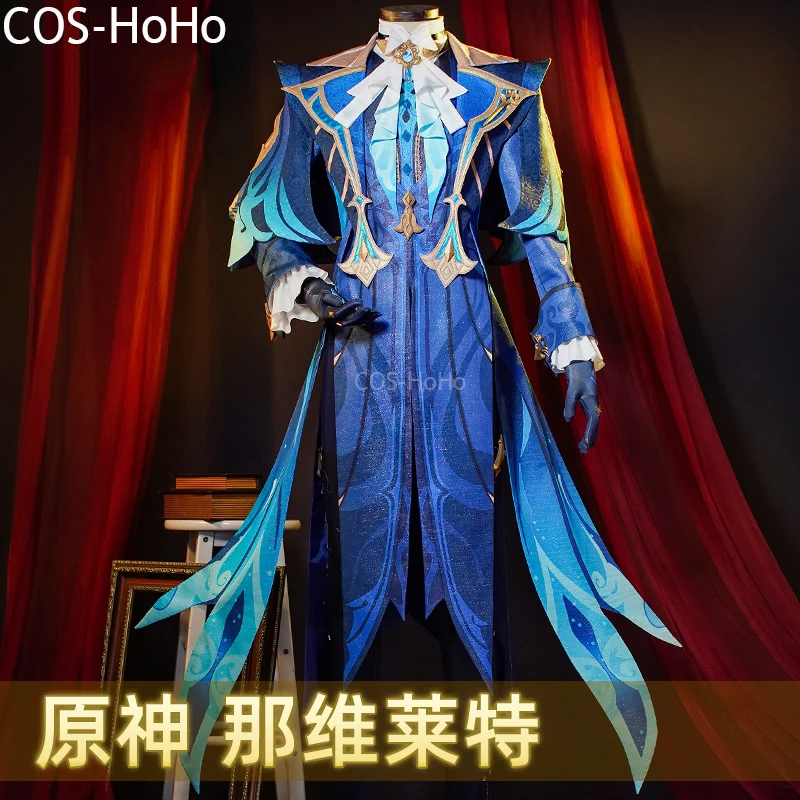 COS-HoHo Genshin Impact Neuvillette Judge Game Suit Gorgeous Handsome Cosplay Costume Halloween Party Role Play Outfit XS-XXL