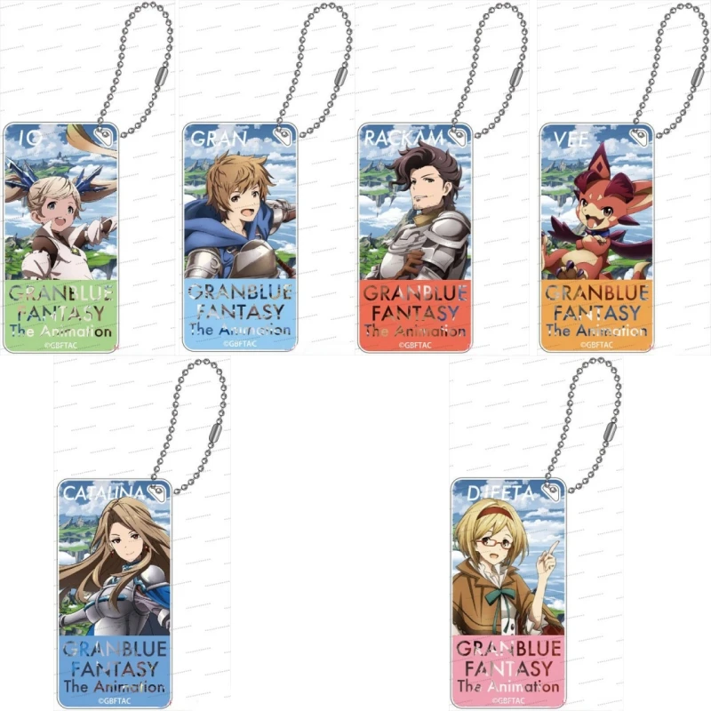 Anime Granblue Fantasy Acrylic keychain Cartoon 6cm  Bag Keyrings Jewelry Gamers Fans Gaming Gifts 6cm