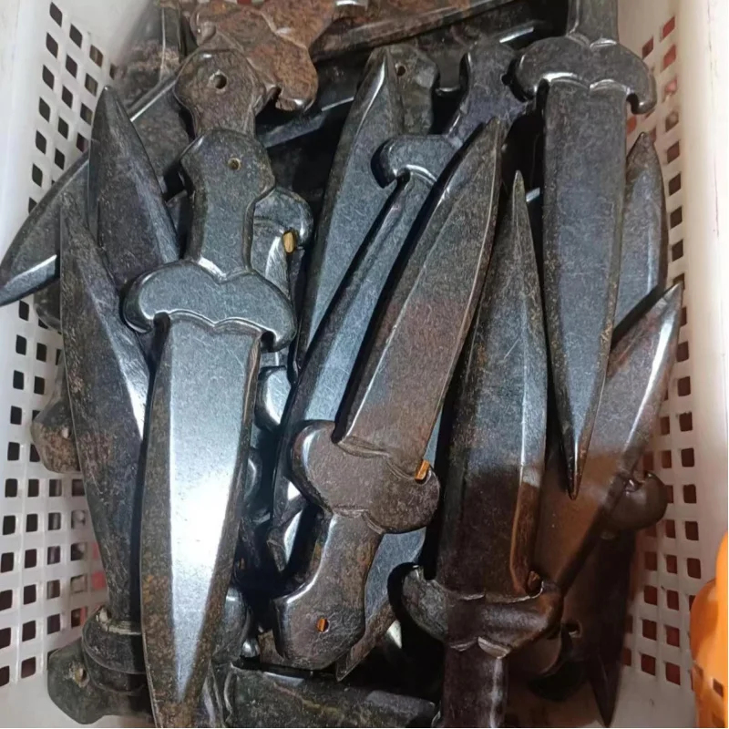 Antigo vintage retro jade pingente faca de jade xiu jade escultura pingente ornamento acessório jade tablet decoração