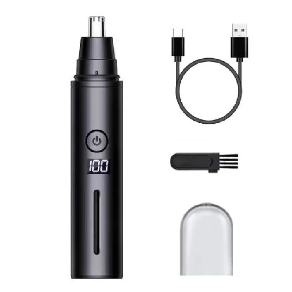LED Digital Display Electric Nose Hair Trimmer Rotary Cutter Head Efficient Painless Hair Remover Waterproof Safety Pruning