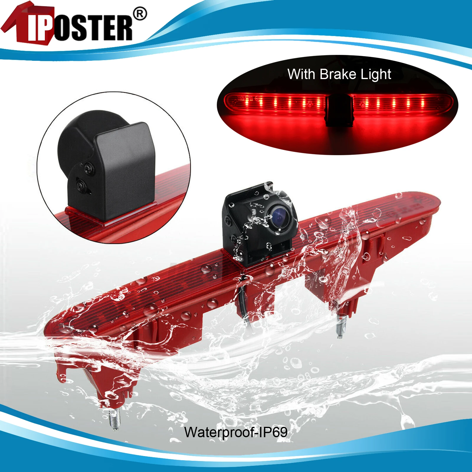 

iPoster 3RD Brake Light Backup Reversing Camera Waterproof For Citroen Berlingo Peugeot Partner Vauxhall Combo Toyota ProAce