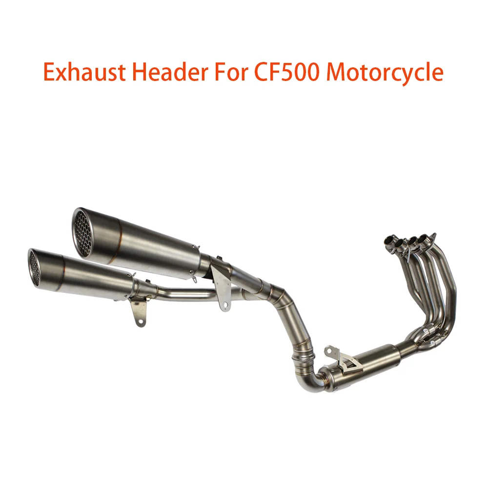 Motorcycle CF500SR Full Exhaust System Stainless Steel Front Pipe Slip-On Muffler High Performance Moto Replacement Parts
