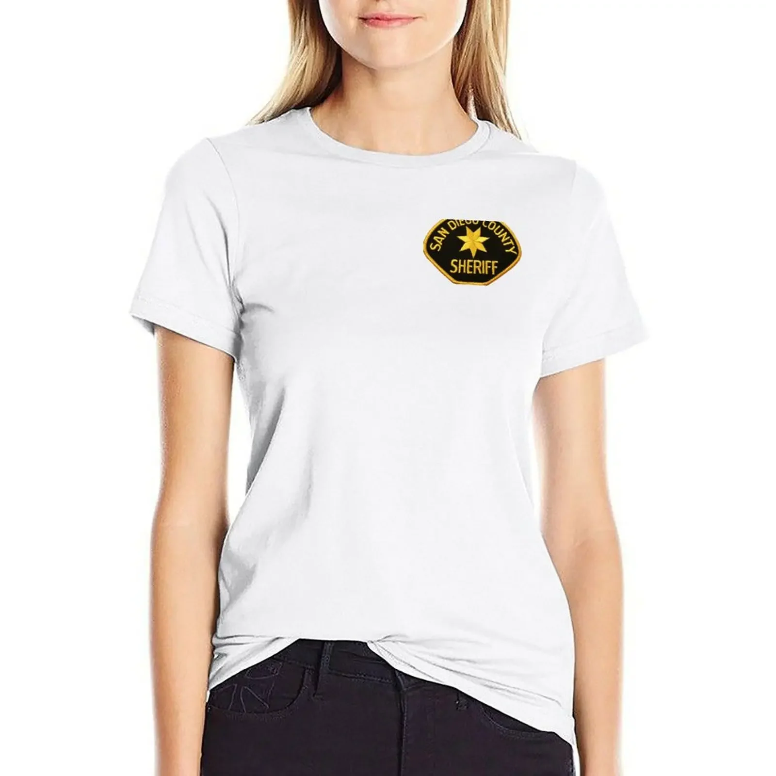 

San Diego California Sheriff T-shirt korean fashion tees Women's summer blouses 2024