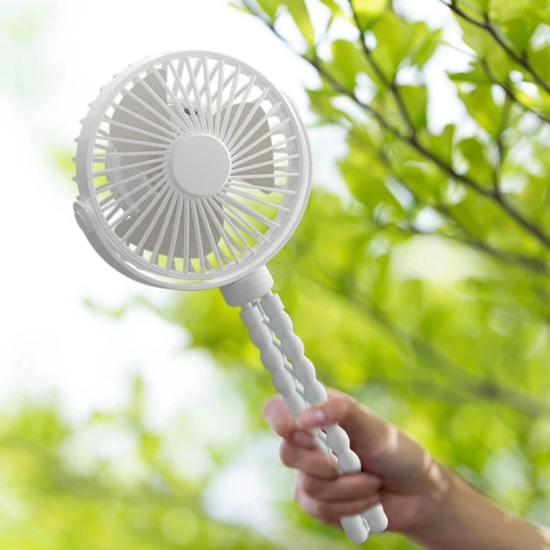 Portable Stroller Fan Hand USB Electric Fan Small Folding Rechargeable Fans Mini Silent Table Fan For Baby Outdoor