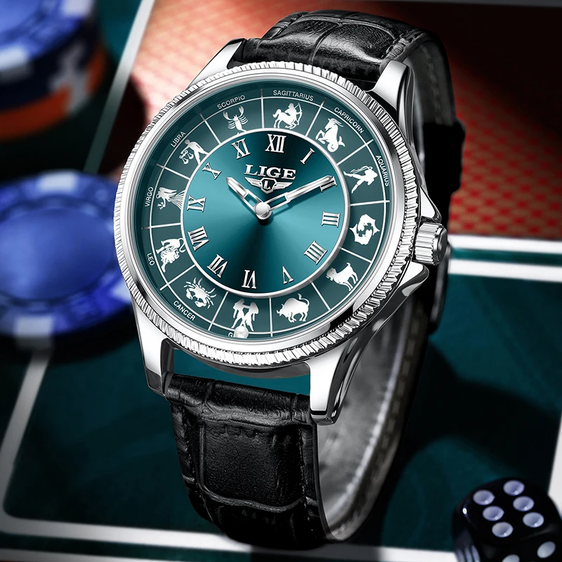 LIGE 2026 Fashion Watches Men Creative Luxury Mens Watch 30M Waterproof Luminous Constellation Quartz Wristwatches Reloj Hombre