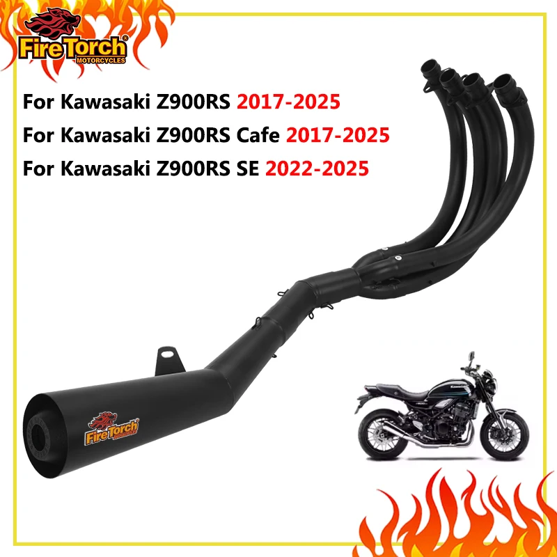Slip On For Kawasaki Z900RS Cafe SE 2017 - 2024 2025 Motorcycle Full Systems Exhaust Front Middle Link Pipe Escape Muffler Mute