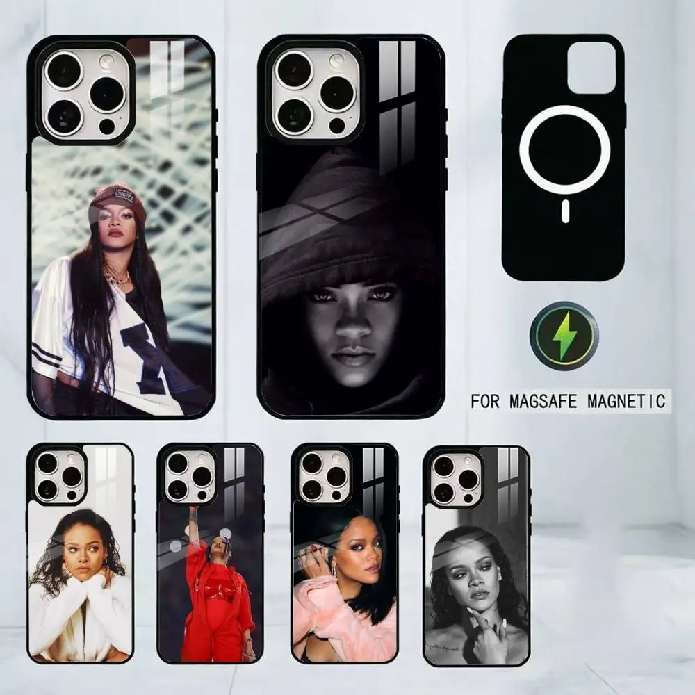 

SInger R-RIHANNA Cute Phone Case For iPhone17,16,15,14,13,12,11 Plus,Pro Magnetic with Magsafe Wireless Charging